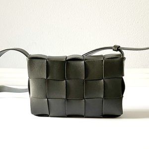 Bottega Veneta Cassette Intreccio (Large) Camping Leather Cross Body Bag